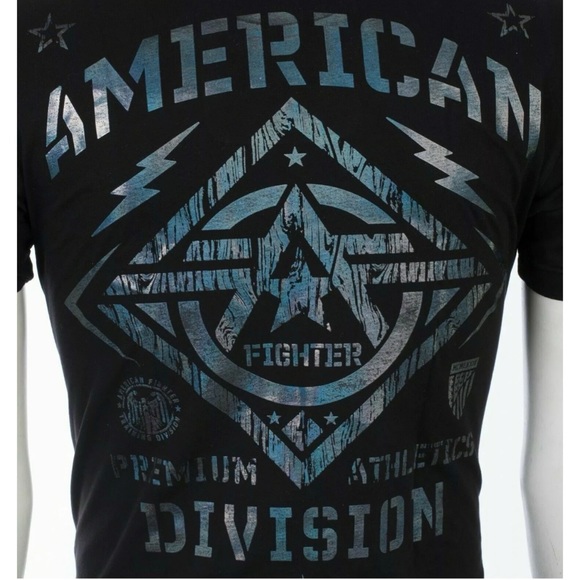 AMERICAN FIGHTER New Mexico Black Hologram Athletic Mens Crewneck T-shirt L-3XL - Picture 6 of 7